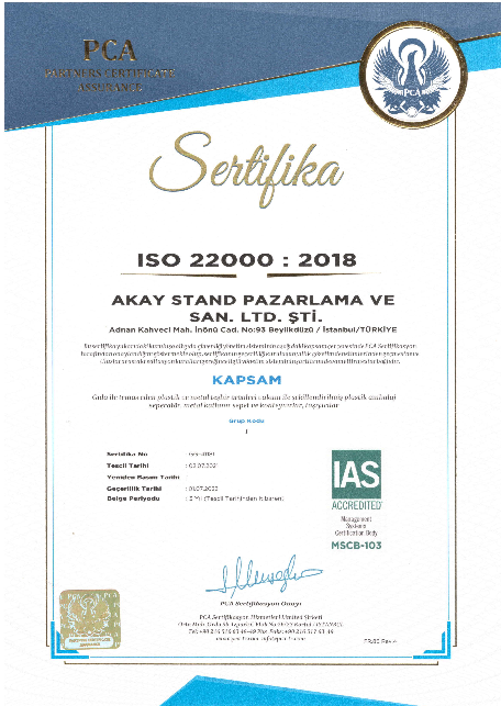 ISO 22000:2018 Gıda Sertifikası